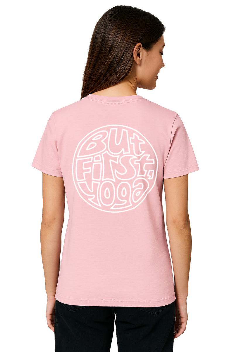 Lightweight Cotton Tee in Pink with Logo on Front & Back