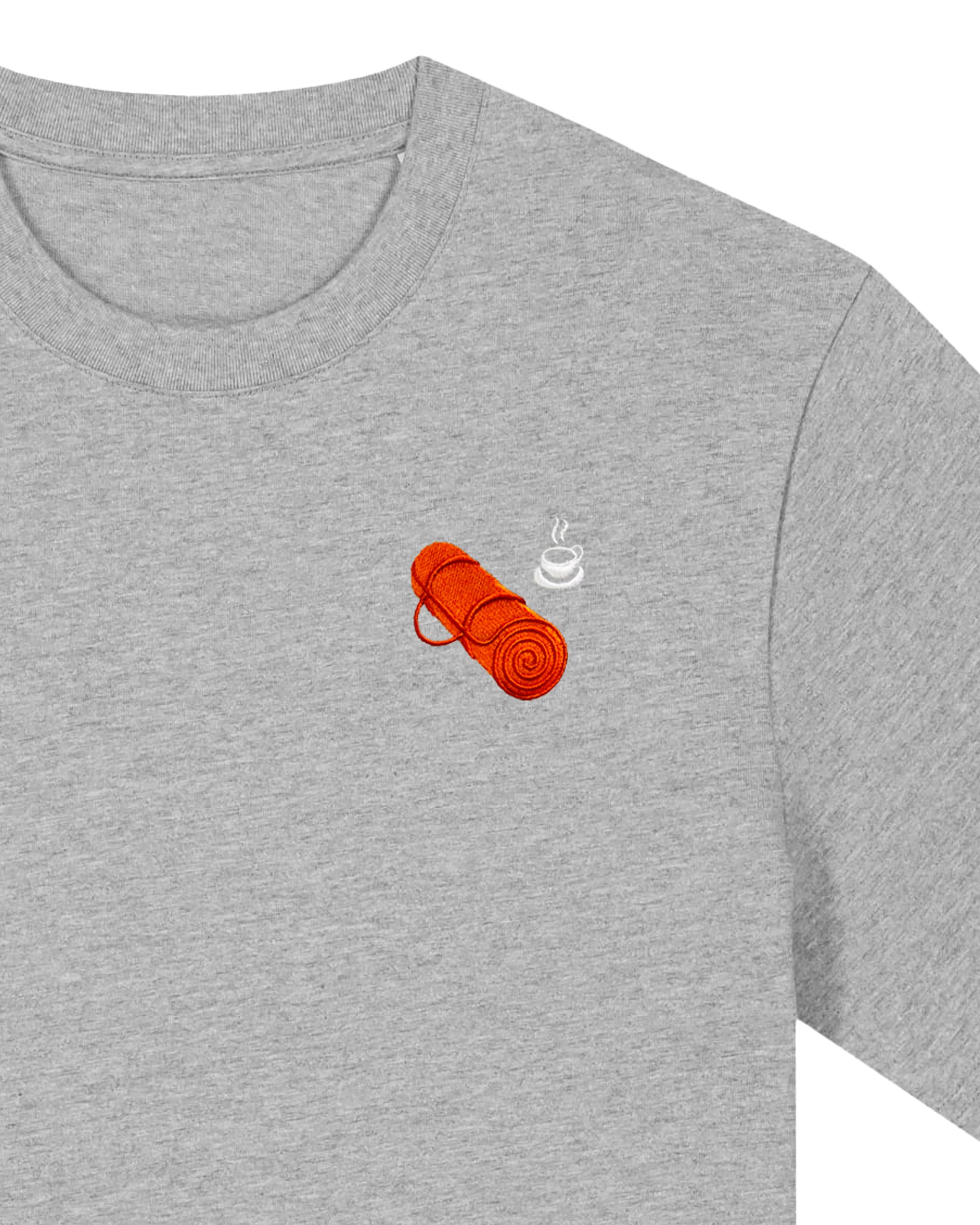 Relaxed Fit Cotton Tee in Light Grey with Embroidered Logo